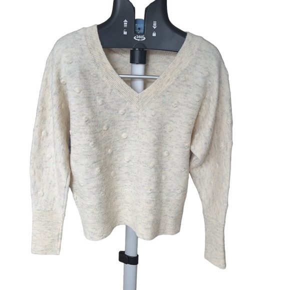 WILLIAM RAST KNIT POPCORN BOBBLE POM IVORY/CREAM SWEATER SIZE M - Picture 2 of 8